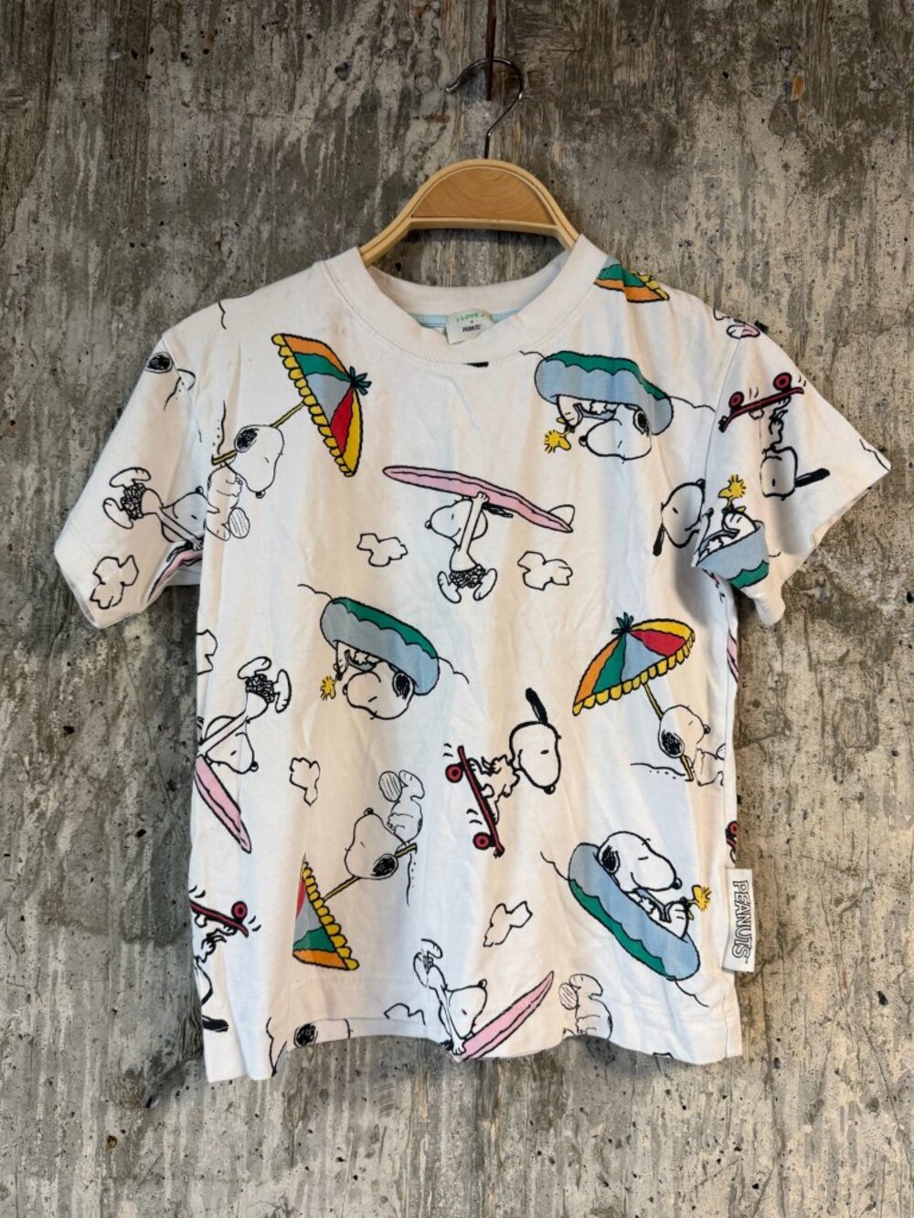 I LOVE J X PEANUTS Kids' Snoopy Graphic Tee Size XXL In White